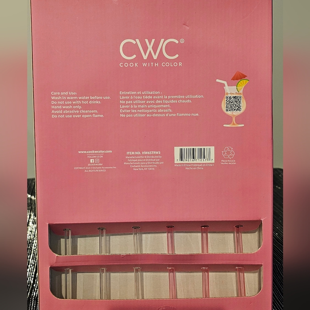 🔥👻 CWC Pink Ghost Reusable Crazy Straw Set - 6 pc NWT - Picture 2 of 3